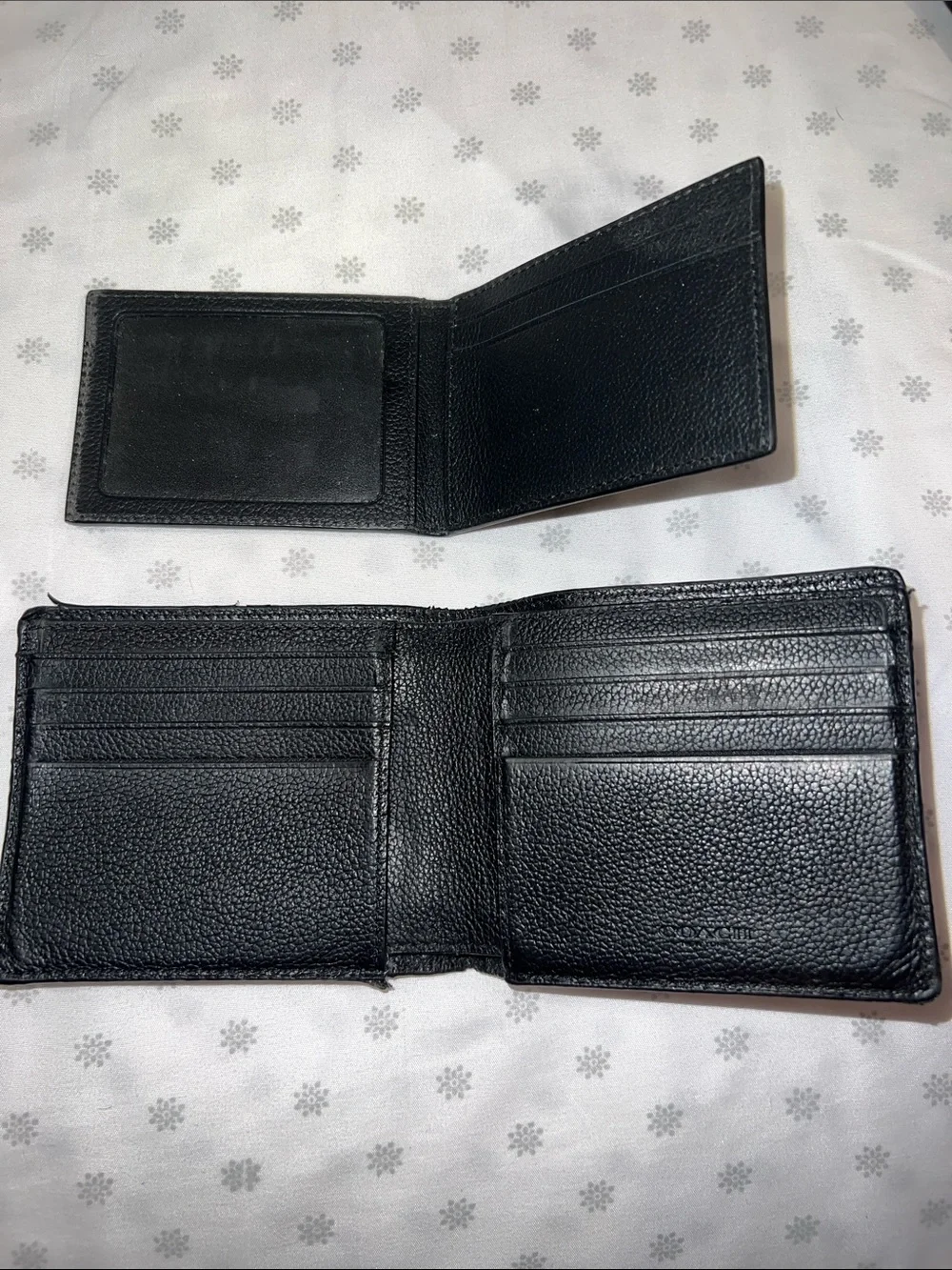 Coach Black Leather Money Clip Wallet Set
